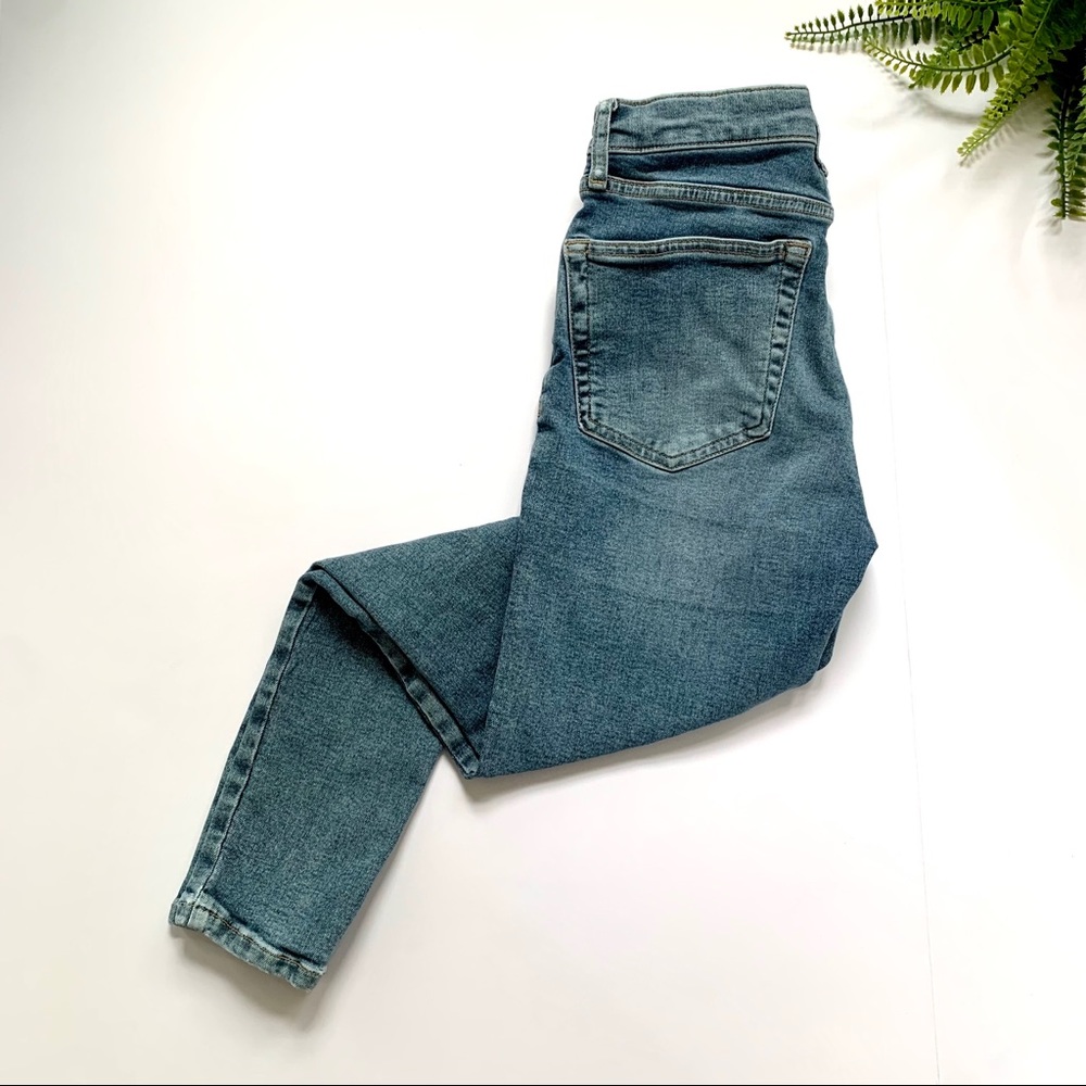Topshop Jamie Light Wash Distressed Skinny Jeans